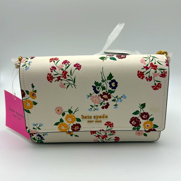 Kate Spade Morgan Bouquet Toss Embossed Flap Chain Bag - Picture 9 of 12